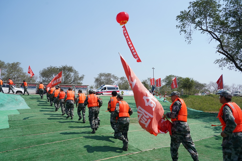 津潍高铁站前二标项目开展防洪防汛安全应急演练